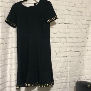 Black gold stud Michael Kora dress